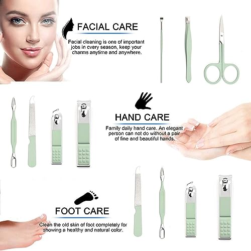 ACHKO Manicure Set Nail Clippers Pedicure Kit, 7 Pieces Stainless Steel Manicure Kit, Toe Finger Nail Clippers Personal Care Tools for Home, Workplace, Outdoor Travel, Gift Giving, Beauty Salon