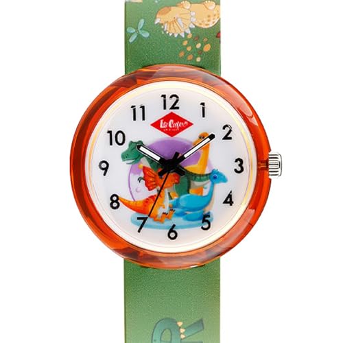Lee Cooper Kids PC21S Movement Watch, Analog Display and Silicone Strap - LC.K.4.777, Green