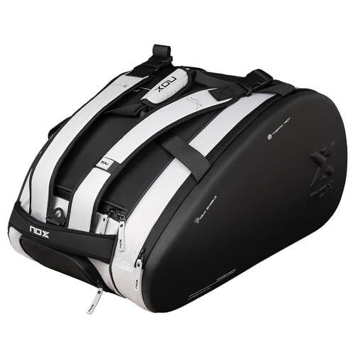 NOX Luxury Master Series, Versatile and Functional Racket Bag with Attractive Design with Many Compartments ??White with Black.