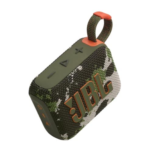 JBL Go 4 - Ultra-Portable, Waterproof and Dustproof Bluetooth Speaker, Big Pro Sound with Punchy bass, 7-Hour Built-in Battery, Made in Part with Recycled Materials (Squad)