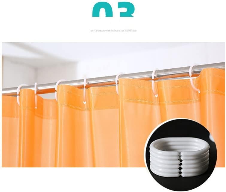 Cuisine Art 180cm x 180cm Waterproof Shower Curtain - Mildew Proof Bathroom Curtains with 12 Hooks - Light Blue