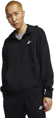 Men's M NSW Club Hoodie Fz Ft Sweatshirt - M BLACK/BLACK/WHITE