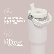 STANLEY IceFlow Stainless Steel Tumbler with Straw Vacuum Insulated Water Bottle for Home, Office or Car Reusable Cup with Straw Leakproof Flip Cold for 12 Hours or Iced for 2 Days 30 OZ, Polar, 1 ea