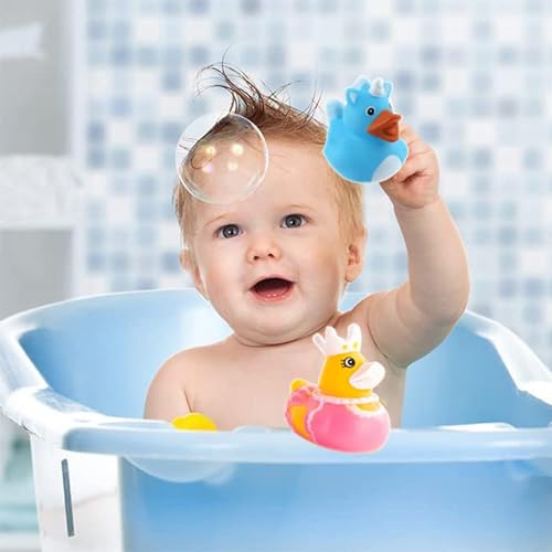 WEZCHUGHAOL 12 Pcs Rubber Ducks, Rubber Bath Duck Toys, Rubber Duck, Cute Bath Ducky Toys for Kids Baby Showers Birthday Parties, Classroom Incentives, Beach and Pool