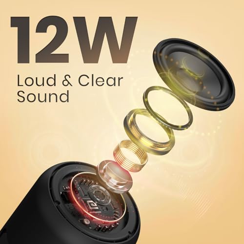 Portronics SoundDrum 1 10W TWS Portable Bluetooth 5.3 Speaker with Powerful Bass, Type C Charging Cable Included(Black)