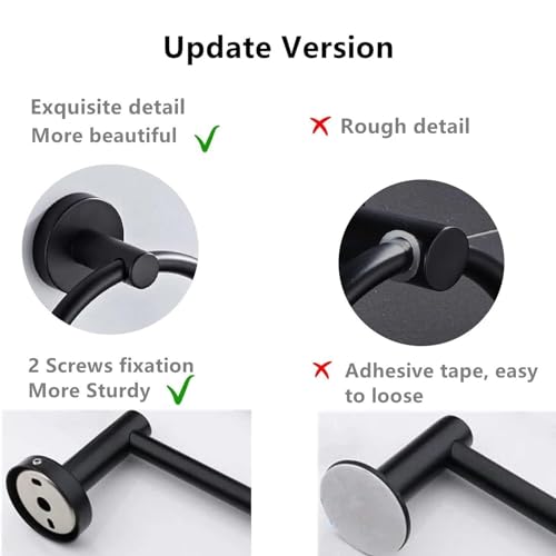 Paporich Bathroom Hardware Set, Bathroom Towel Holder Set, Stainless Steel Bathroom Accessories Set, Bathroom Wall Mounted Fixtures, Strong Adhesion No Trace (Set of 4)