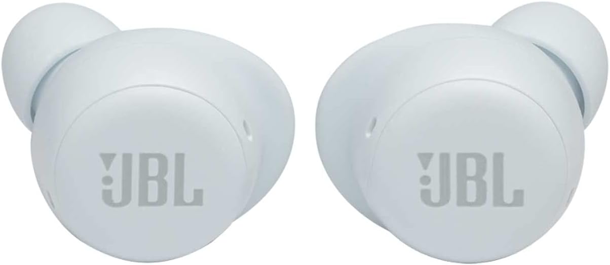 JBL Live Free NC+ - True in-Ear Noise Cancelling Bluetooth Headphones with Active Noise Cancelling, Microphone, Up to 21H Battery, Wireless Charging (White), Small