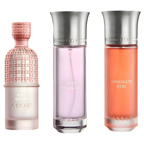 Asaf Perfume Set 3 Pcs - 600 ML Set For Women | Pink Queen + Miss Arrogate + Arrogate Girl | 200 ML Each - Asaf Lady ?? ?????? ???? ???? ????? ??? ???? + ?? ?????? + ?? ?????? ??????