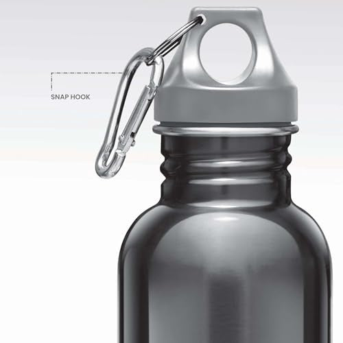 MILTON 750ml Stainless Steel Water Bottle with Screw Top Lid, Single-Walled, BPA-Free, Leak-Proof, Rust-Free, Easy-Grip Fridge Bottle, Gym Bottle for Men, Kids, School & Travel - Alive - Black