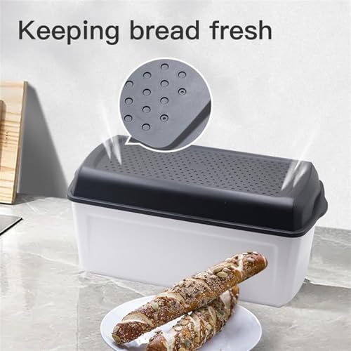THE WHITE SHOP Bread Saver- Storage Container & Bread Box for Bread, Pastries, Bagels & More,Control Technology, Keeps Bread Fresher Longer