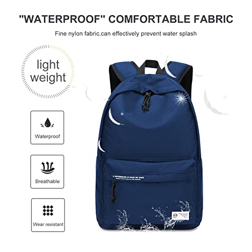 PAUBACK Teens Girls Boys Lightweight High School Backpack - B-Blue