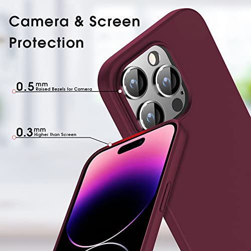 X-level Compatible iPhone 14 Pro Max Case Slim Fit Ultra-Thin [Guardian Series] Soft TPU Matte Finish Coating Phone Cases Lightweight Anti-Scratch Back Cover Grip 6.7" (2022)-Wine red