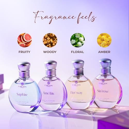 Carlton London Exotique Gift set of 4 premium perfume - 30ml each I Orange, Cedar, Honey and Rose fragrance I luxury EDP perfume for girls and ladies | Best gift set for women