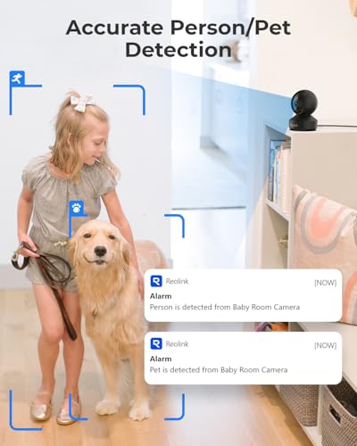 REOLINK E1 Pro HD Plug-in Home Security Indoor Camera with 2.4/5 GHz Wi-Fi, Auto Tracking, Smart Person/Pet Detection, Multiple Storage Options, Ideal for Baby Monitor/Pet Camera/Elderly