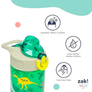 Zak Designs Sonic the Hedgehog Sage Kids Water Bottle For School or Travel, 16oz Durable Plastic Water Bottle With Straw, Handle, and Leak-Proof, Pop-Up Spout Cover, 2-Pack Set (Sonic & Shadow)