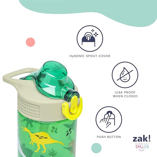 Zak Designs Sonic the Hedgehog Sage Kids Water Bottle For School or Travel, 16oz Durable Plastic Water Bottle With Straw, Handle, and Leak-Proof, Pop-Up Spout Cover, 2-Pack Set (Sonic & Shadow)