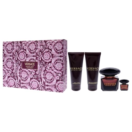 Versace Crystal Noir Natural Eau De Parfum Spray 4-Pieces Gift Set for Women