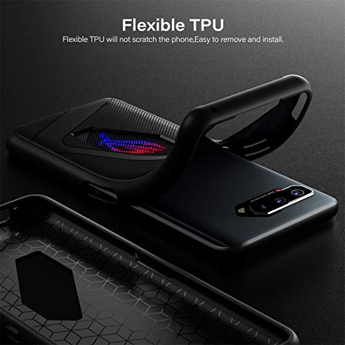 Redluckstar Gaming Phone Case for ASUS ROG Phone 5 - Heat Dissipation Silicone and TPU Cover With Unique Shape for Men and Women - Ultra Slim Thin Scratch Resistant Case