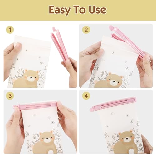 Ysimple 30 Pcs Food Bag Clips for Food Storage, 2 Sizes & 3 Colours Reusable Bag Sealing Clips, Freezer Bag Clips Fridge Sealing Storage Clips for Keeping Food Fresh, Sealing Packets(12CM, 15CM)