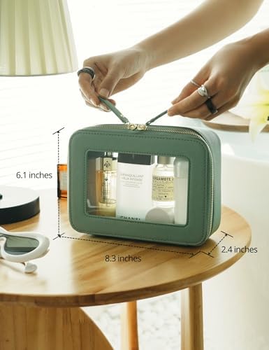 Small Cosmetic Bag for Purse Mini Makeup Bag for School Cute Clear Make Up Pouch for Travel Tiny Leather White Make Up Organizer Case for Backpack Toiletry Bag Waterproof Square Pouch with Zipper