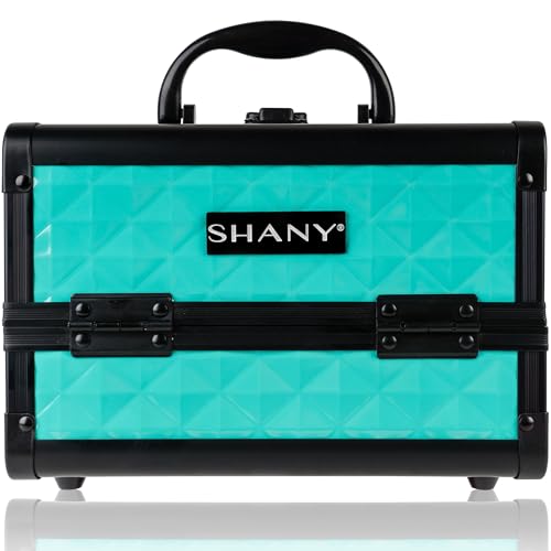 SHANY Mini Makeup Train Case With Mirror - Turquoise