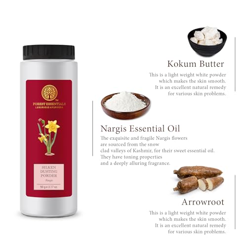 Forest Essentials Silken Dusting Powder, Nargis, 100g