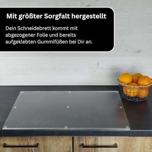 Acrylic Chopping Board with Stop Edge, 45 x 35 and 60 x 45 cm, Scratch-Resistant, Hygienic, Antibacterial, Non-Slip, Transparent, Plastic Chopping Boards