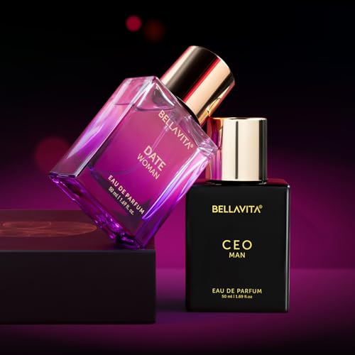Bella Vita Luxury Ceo Man & Date Woman Liquid Eau De Parfum Perfume Gift Set 2X50Ml For Men And Women With Lemon, Lavender, Pink Pepper|Floral, Fruity, Woody Long Lasting Edp Fragrance Scent