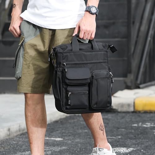 DOUGO Multifunctional Unique One-Shoulder Crossbody Bag Messenger Shoulder Bag for Men Laptop Case Handbag Business Briefcase Travel Rucksack