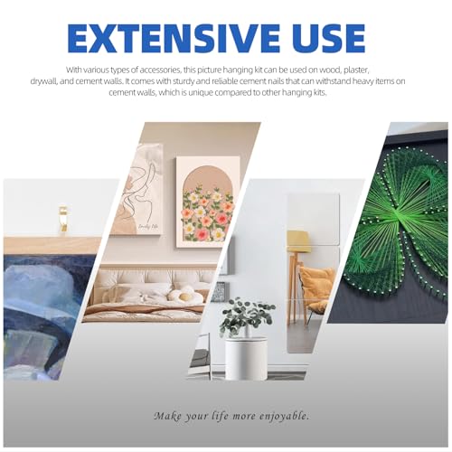 Glarks 279pcs Picture Hanging Kit, Hanging Hardware with Hooks, Wire, Nails, D Ring, Wall Hanging Kit, Heavy Duty Picture Hanger Frame Hook Hardware, Heavy Duty Frame Hanging Hardware for Hanging