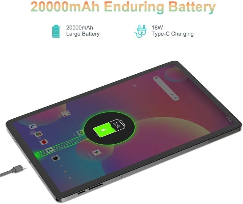 CM14000 Plus 14-Inch Android Tablet �?? Dual 5G, 12GB RAM, 1TB Storage �?? FHD Display, 20000mAh Battery, Includes Keyboard & Stylus (Black)