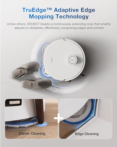 ECOVACS DEEBOT T30 PRO Omni Robot Vacuum Cleaner with Mop Function, TrueEdge Mopping, Zero Tangle Brush, 11,000 PA Suction Power with Hot Water and Smart Rewash, Silver