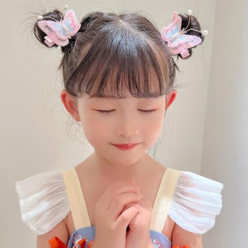 HONPOLO Butterfly Hair Clips for Girls - Adorable 3D Butterfly Hair Accessories, for Little Princesses, 6-Pack with 2 Pink, 2 Blue, and 2 Purple Clips, Cute Hair Pins for Hairstyles, Fun Hair Decor