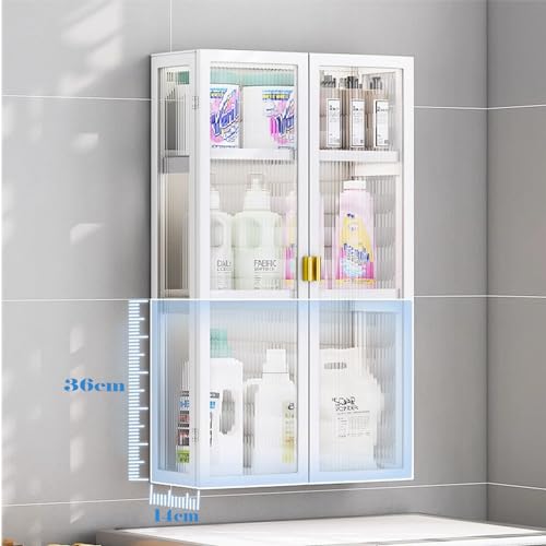 U-HOOME Wall Mounted Bathroom Storage Cabinet Shelf,Large Cosmetic Makeup Organizer Display,Toilet Shower Shampoo Kitchen Storage Organizer for Bedroom,Bathroom (3 Tier-40cm-white)