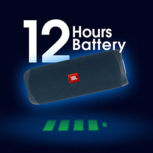 JBL Flip 5 Portable Waterproof Bluetooth Speaker with 12 Hours of Battery, Powerful Sound and Booming Bass, Lightweight, Stand Vertical or Horizontal, JBL Partyboost Compatible - Blue, JBLFLIP5BLU