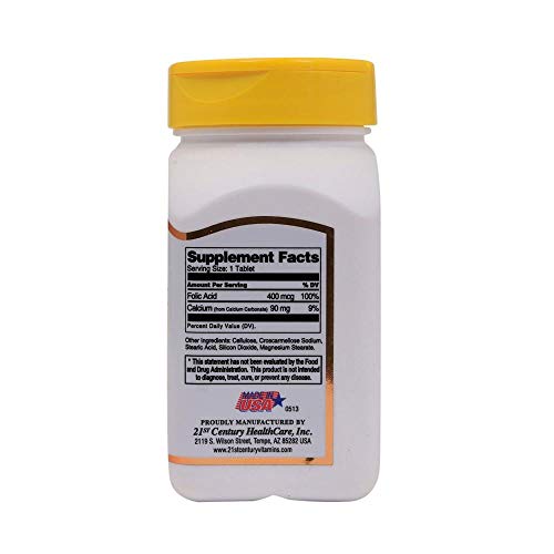 21st Century Folic Acid 400 Mcg - 250 Tablets