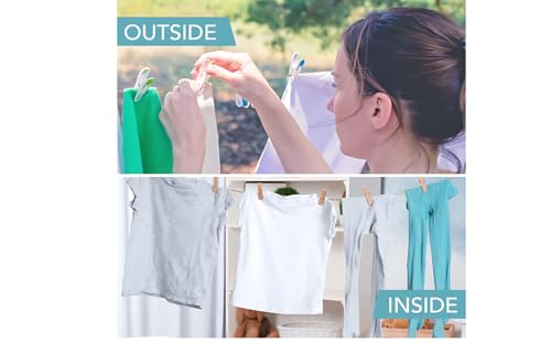 20m PVC Plastic Coated Steel Wire Rope Clothesline - Multipurpose Washing Line, Laundry Hanging Anti-Rust Cloth Drying rope, Ideal for Home, Outdoor, and Events. (ROPE)