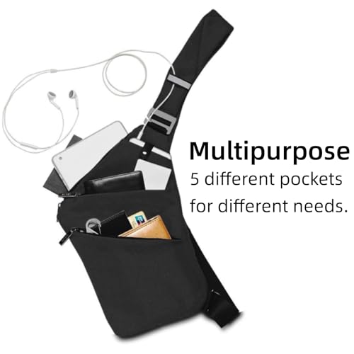 Tibroni Crossbody Bag for Men and Women, Anti-Theft Travel Sling, Shoulder Chest Bag for Outdoor Activities, Hiking, Jogging