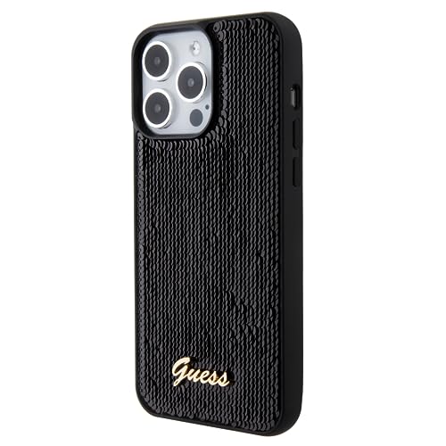 CG MOBILE Guess Sequin Script Case For iPhone 15 Pro Max (Black)