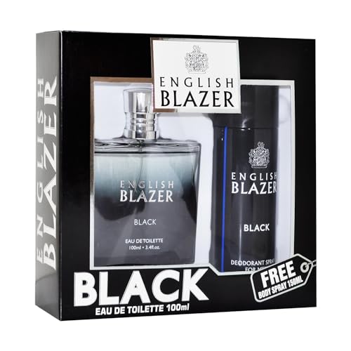 English Blazer Black Eau de Toilette and Body Spray Gift Set for Men