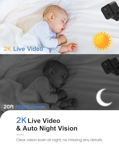 LuminiCam Wireless Indoor Camera Security Camera, 2K HD Wi-Fi Small Camera for Home,Phone APP,AI Motion Detection, Auto-Night Vision,120-Day Standby Battery Life, Cloud &SD Storage,Nanny Camera