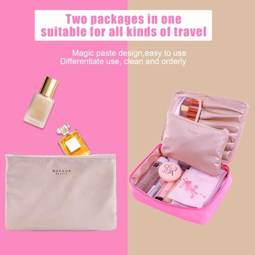 Queboom Travel Makeup Bag Cosmetic Bag Makeup Bag Toiletry bag for women and girls