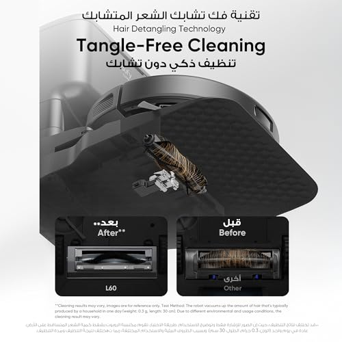 eufy L60 Hybrid Robot Vacuum with Self Empty Station, Hair Detangling Technology, Up to 60 Days of Hands Free Cleaning, Ultra Strong 5,000 Pa Suction to Remove Hair, Dust, Mop Pad