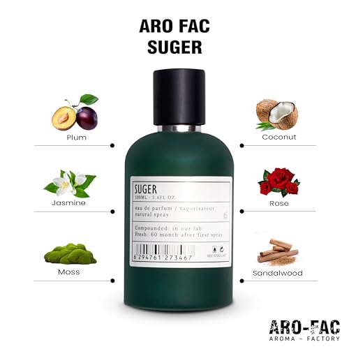 ARO FAC By AMD Perfumes Suger Perfume for Unisex - Long Lasting Sandalwood Parfum for Men - Women's Fragrances Eau de Parfum 100ml