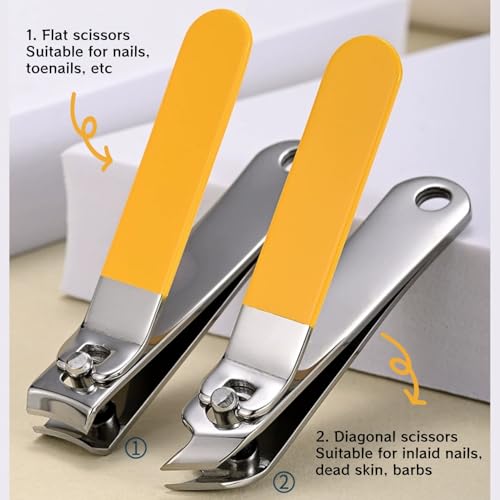 5-Piece Nail Clippers Set,Stainless Steel Manicure Kit, Nail Grooming Travel Kit, Ail Clippers for Men, Toenail Clippers or Nail Cutter, Fingernail Clippers For Women
