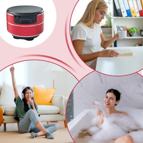 Buzzgo Speaker, Wirelessly BT Speaker, Small Bone Conduction Subwoofer with Enhanced Bass, 360° Surround Sound, Pocket-Sized, Type C Charging, Button Control, Suction Cup Design, for Smooth Surfaces