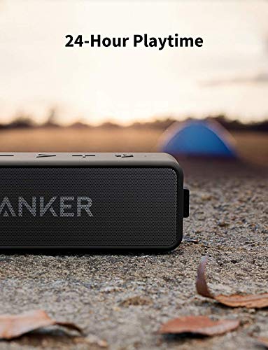 Anker Soundcore 2 Portable Bluetooth Speaker With Better Bass, 24-Hour Playtime, 66Ft Bluetooth Range, Ipx5 Water Resistance & Built-In Mic
