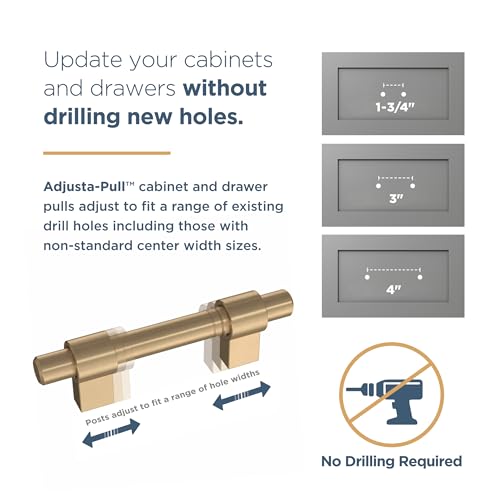 Franklin Brass Bar Adjustable Cabinet Pull, 1-3/8" to 6-5/16" (35-160mm), 5-pack, Champagne Bronze P44365-CZ-B