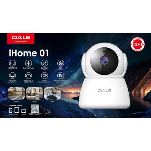 OALE iHome 01 360° Dual-Line Audio Security Camera Supports Night Vision, Motion Detection, Real-Time Voice Calls