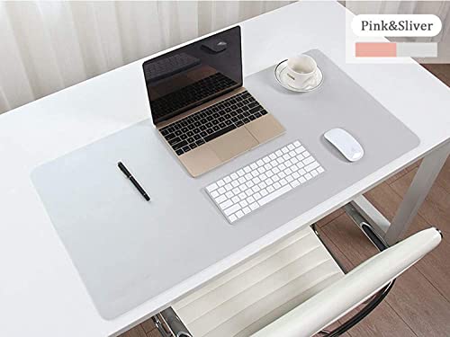 Bonshine Large Desk Pad, Non-Slip Pu Leather Desk Mouse Pad Waterproof Desk Pad Protector, Dual-Side Use Desk Writing Mat For Office Home, 80Cm X 40Cm, Navy Blue&Yellow